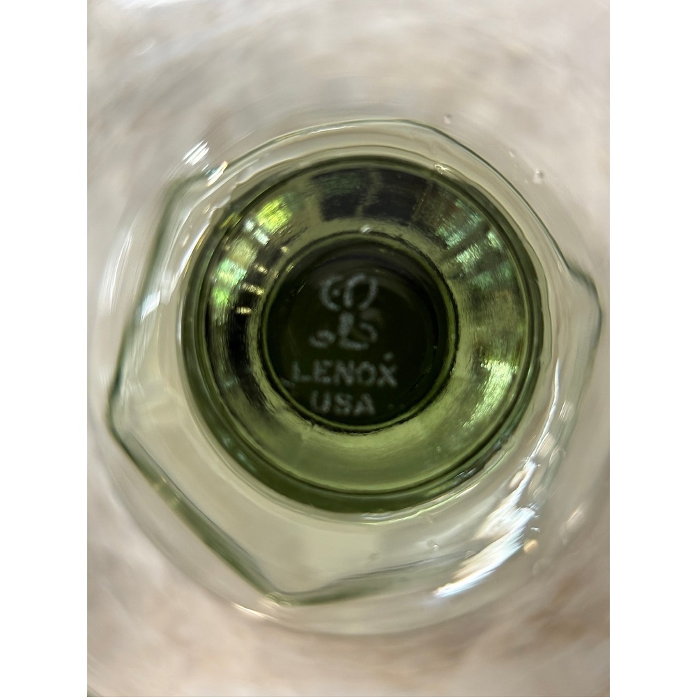Vintage LENOX USA Green Stem Wine Glasses Set of 6 Two Styles Hand Blown Goblets - Picture 7 of 12